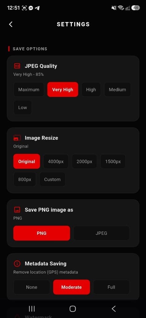 Photopedia Edit Settings